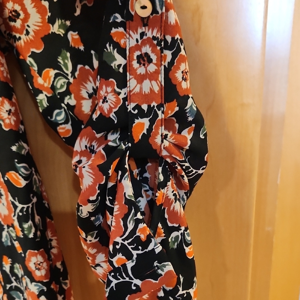 Black Rainn Black and Orange Floral Blouse- Lowest Price - Picture 5 of 10